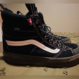 Vans Black and Pink High-Tops